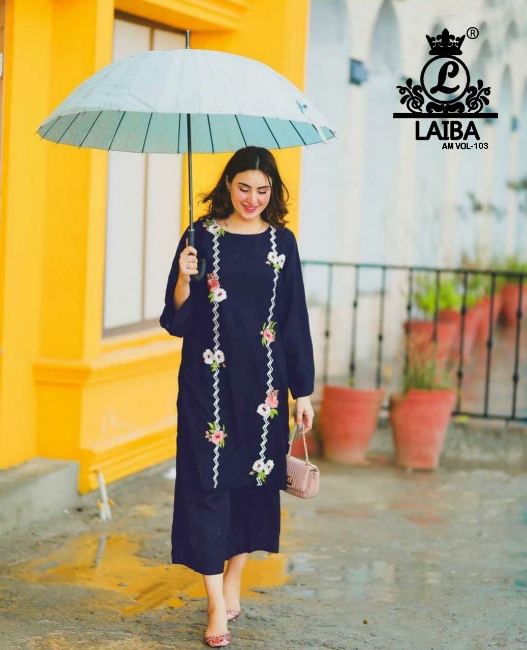 LAIBA AM 103 NAVY BLUE DESIGNER TUNICS WHOLESALER