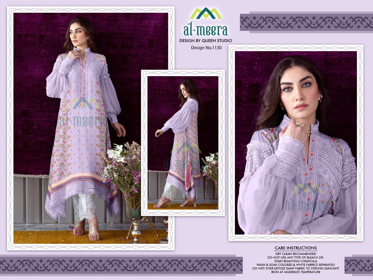 AL MEERA 1130 PURPLE DESIGNER TUNICS WHOLESALER