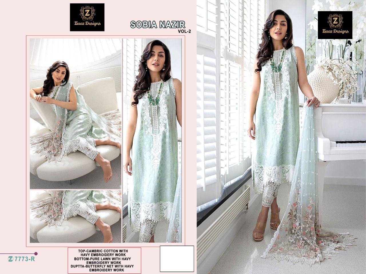 ZIAAZ 7773 R SOBIA NAZIR VOL 2 SALWAR KAMEEZ WHOLESALER