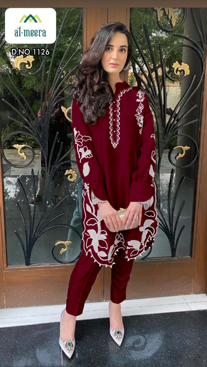 AL MEERA 1126 MAROON DESIGNER TUNICS MANUFACTURER