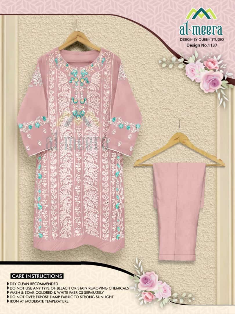 AL MEERA 1137 PINK DESIGNER TUNIC WHOLESALER