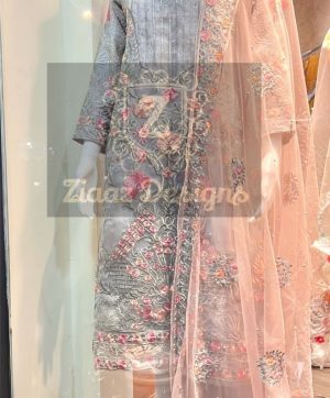 ZIAAZ DESIGNS NOOR VOL 5 GREY SALWAR KAMEEZ WHOLESALER