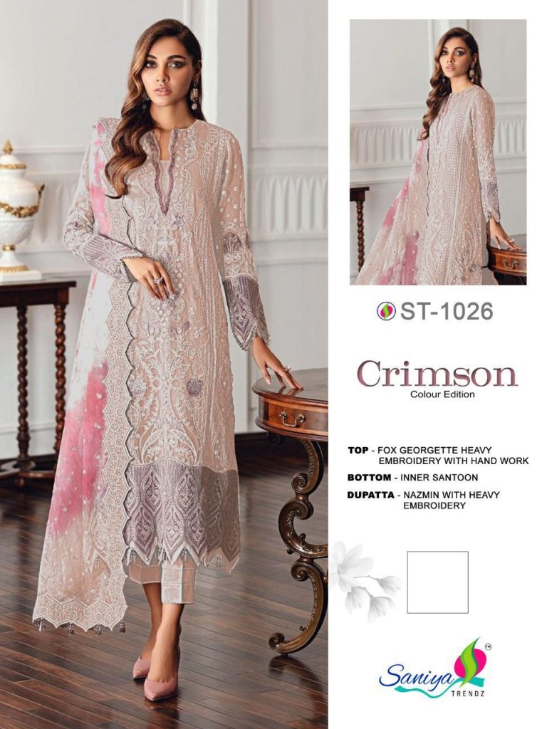 SANIYA 1026 CRIMSON SALWAR KAMEEZ WHOLESALER
