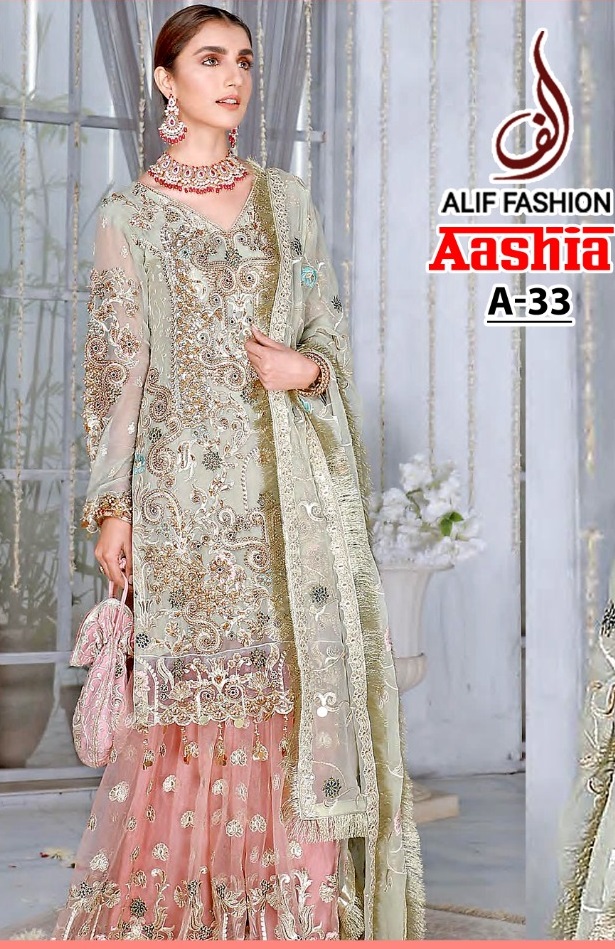 ALIF FASHION A 33 AASHIA SALWAR KAMEEZ WHOLESALER