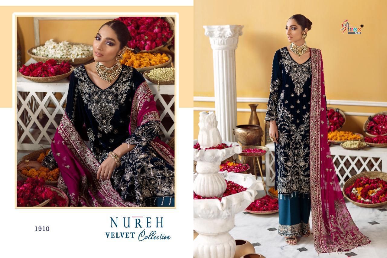 SHREE FABS 1910 NUREH VELVET SALWAR KAMEEZ WHOLESALER