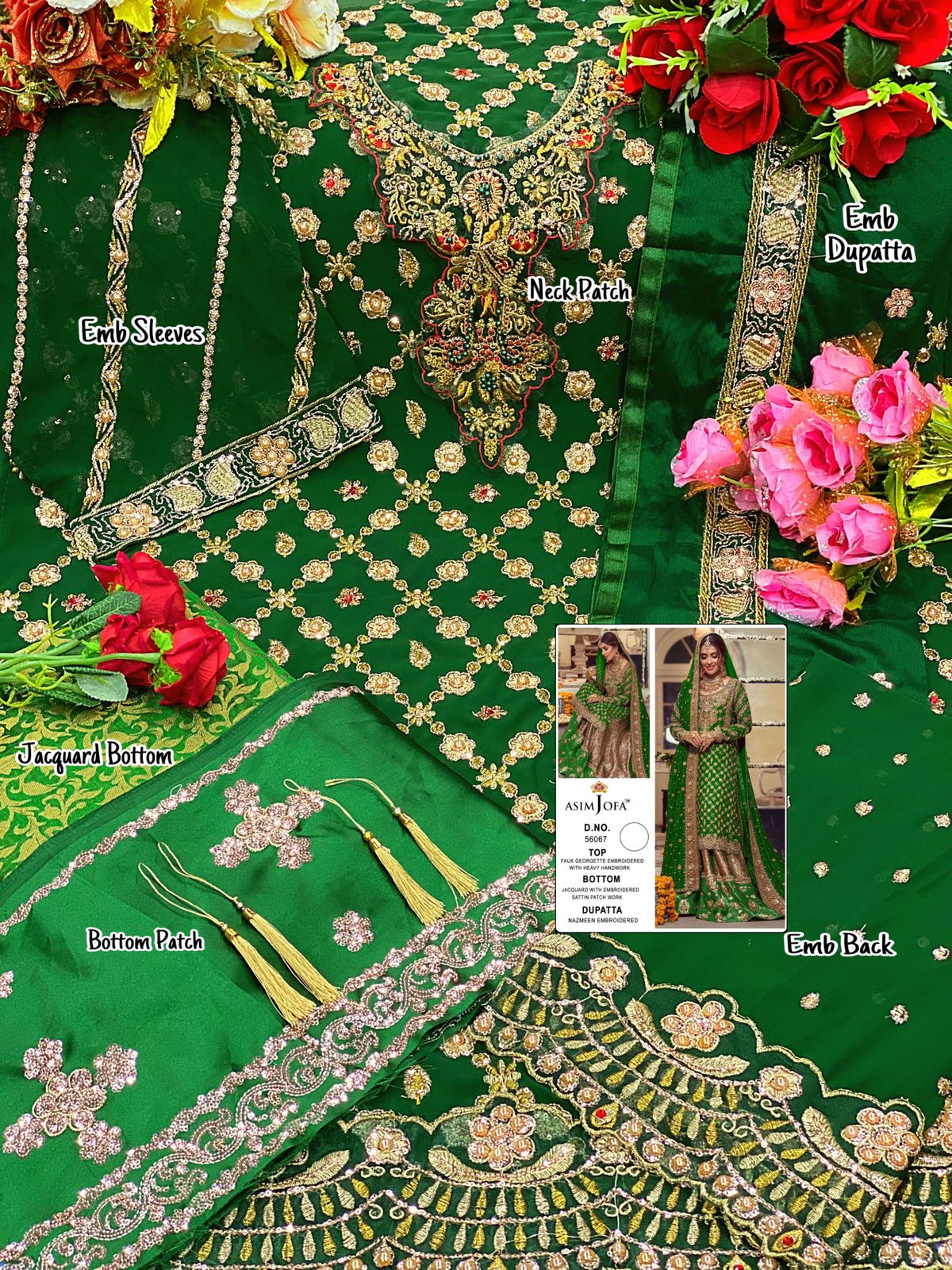 ASIM JOFA 56067 GREEN SALWAR KAMEEZ WHOLESALER