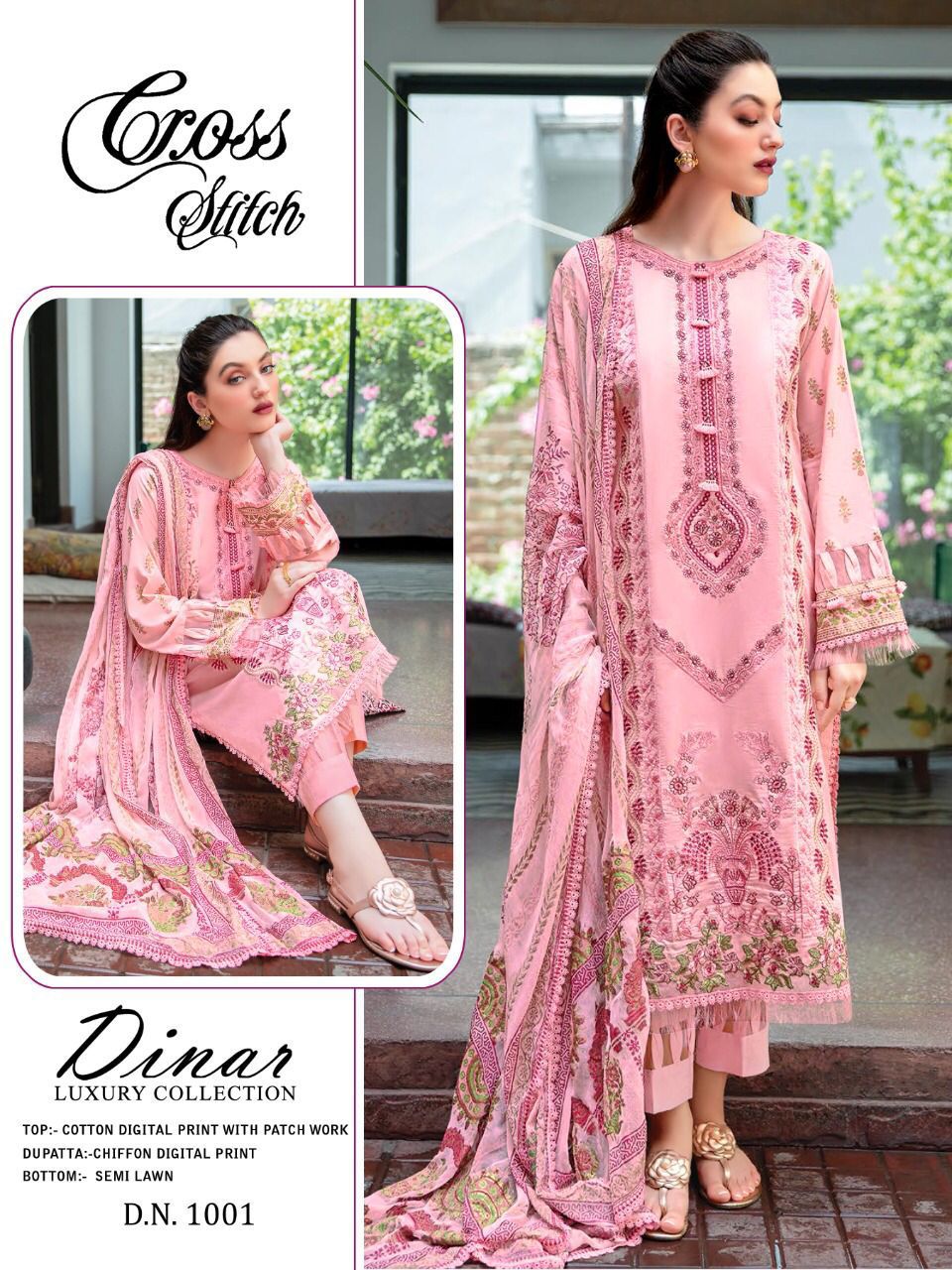 CROSS STITCH DINAR 1001 SALWAR KAMEEZ WHOLESALER