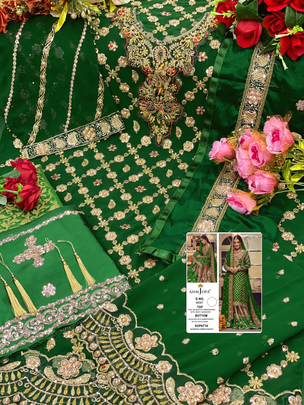 ASIM JOFA 56067 GREEN SALWAR KAMEEZ WHOLESALER