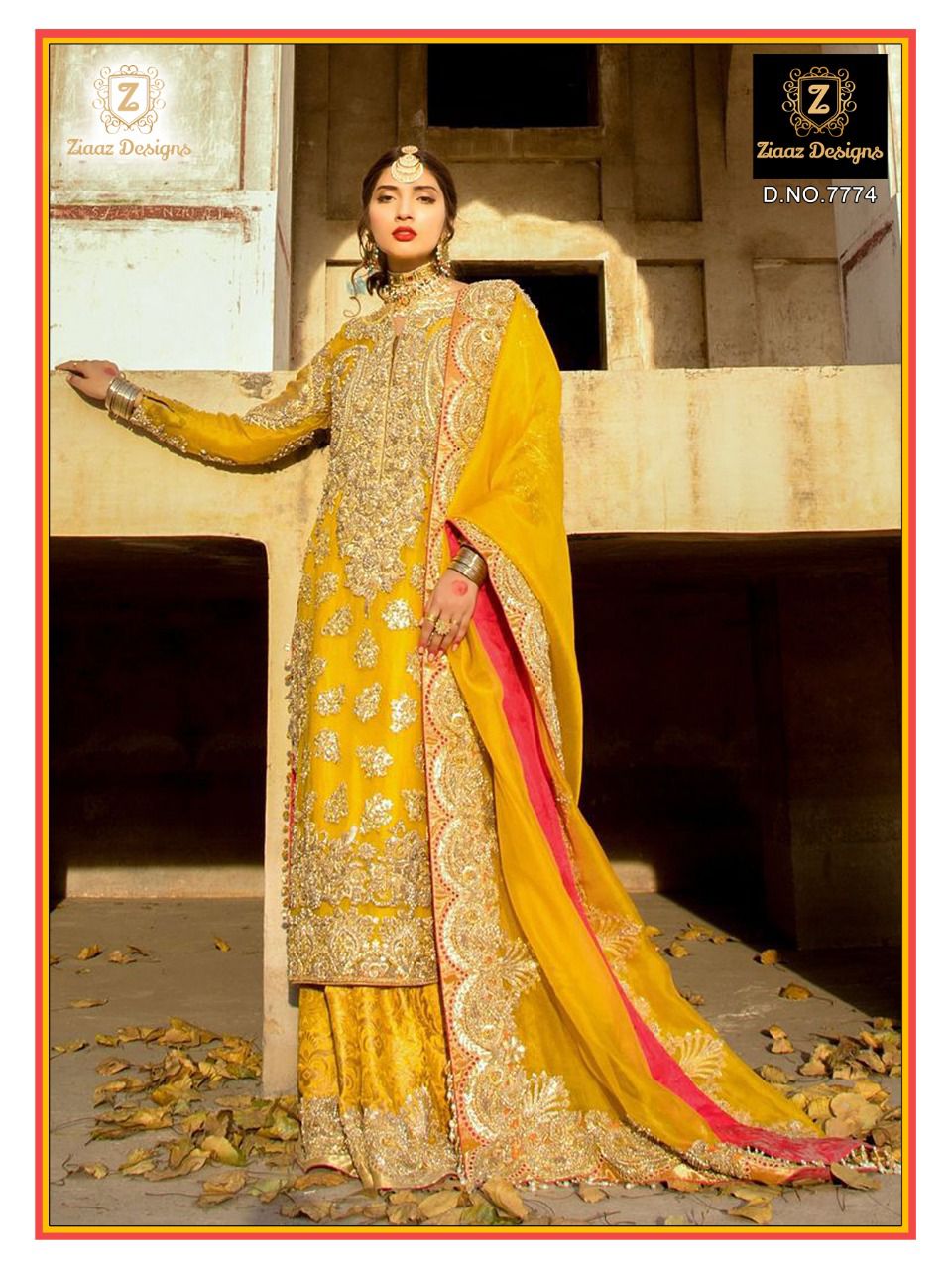 ZIAAZ DESIGNS 7774 HALDI SALWAR KAMEEZ WHOLESALER