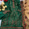 ZIAAZ DESIGNS NOOR GREEN SATIN SALWAR KAMEEZ WHOLESALER