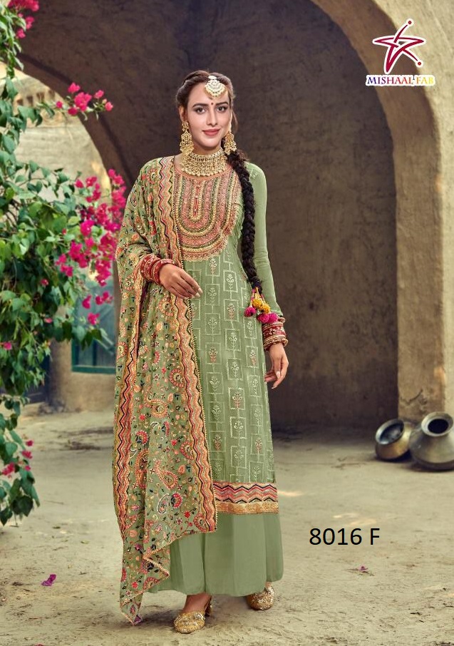 MISHAAL FAB 8016 F SALWAR KAMEEZ WHOLESALER