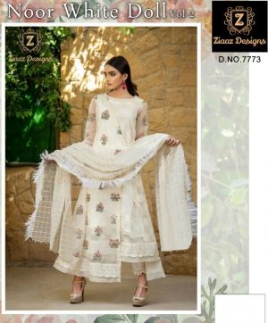 ZIAAZ DESIGNS NOOR WHITE DOLL VOL 2 SALWAR KAMEEZ WHOLESALER