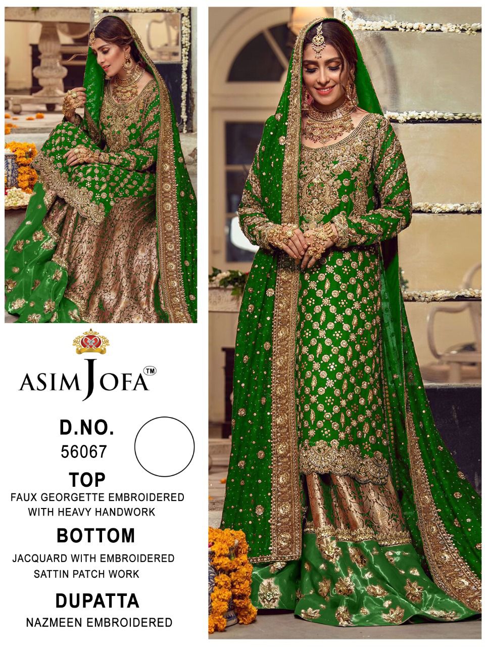 ASIM JOFA 56067 GREEN SALWAR KAMEEZ WHOLESALER