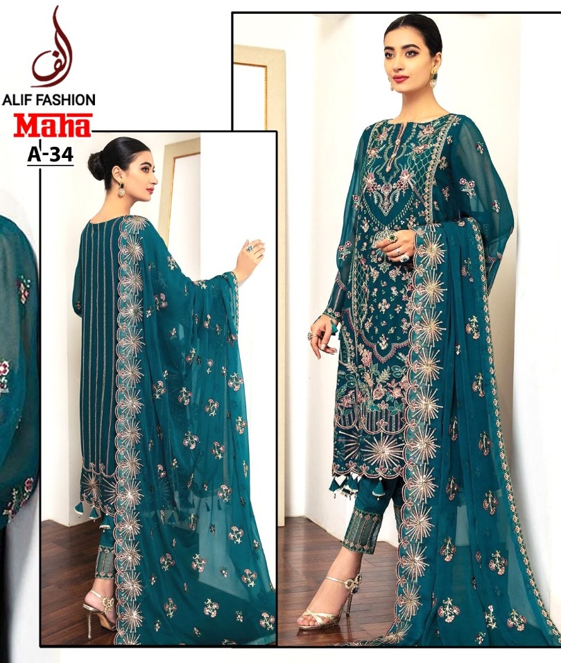 ALIF FASHION A 34 MAHA SALWAR KAMEEZ WHOLESALER