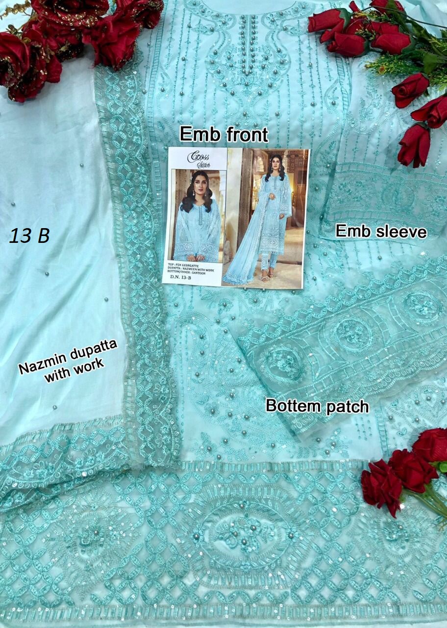 CROSS STITCH 13 B SALWAR KAMEEZ WHOLESALER