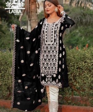 LAIBA AM VOL 102 BLACK READYMADE TUNIC COLLECTION