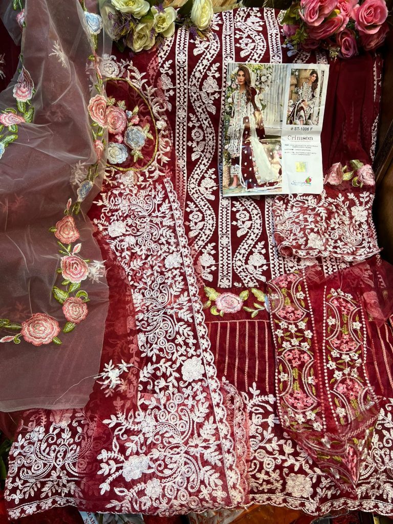 SANIYA TRENDZ CRIMSON 1006 F SALWAR KAMEEZ WHOLESALER