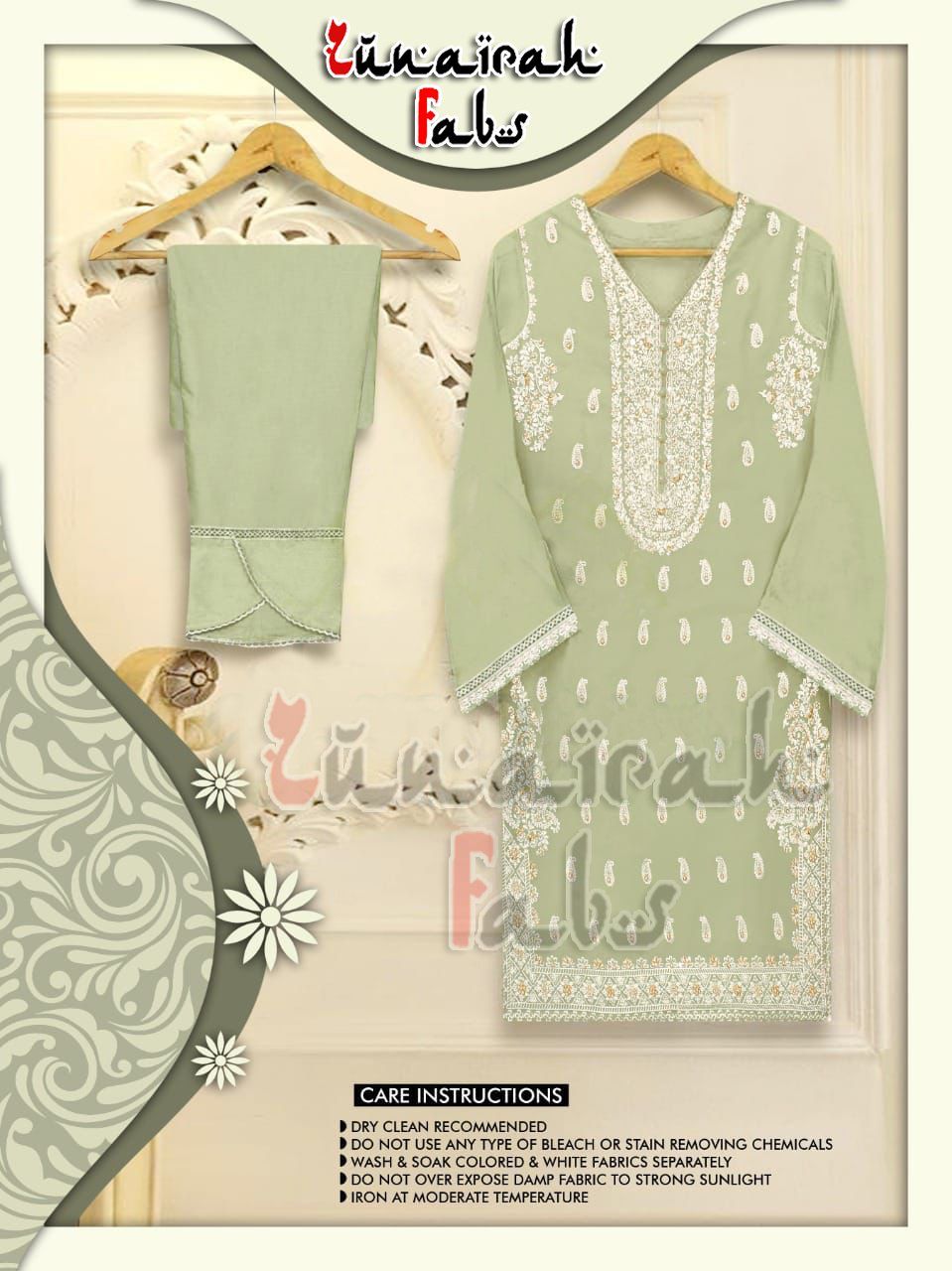 ZUNAIRAH FABS GREEN READYMADE TUNIC WHOLESALER