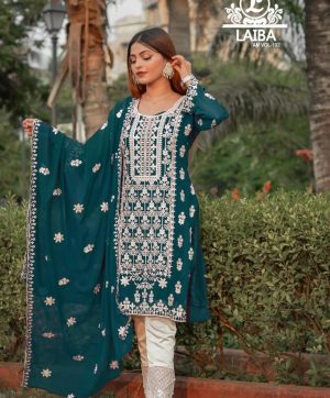 LAIBA AM VOL 102 GREEN READYMADE TUNIC COLLECTION