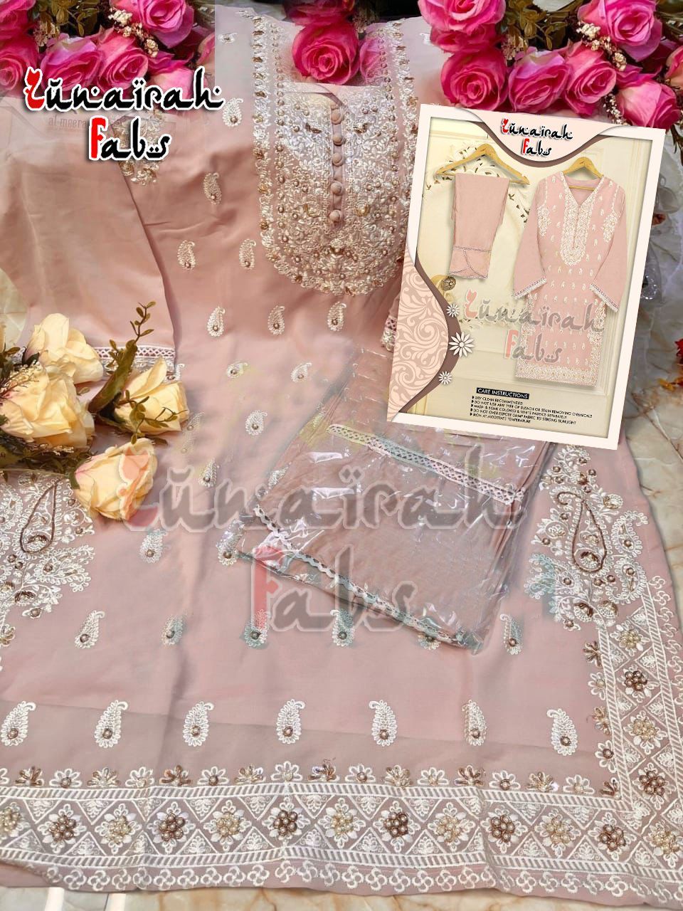 ZUNAIRAH FABS PEACH READYMADE TUNIC WHOLESALER