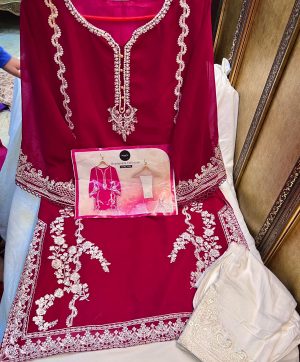 MEHBOOB TEX 7773 PINK DESIGNER TUNIC WITH CIGARETTE PANTS WHOLESALER