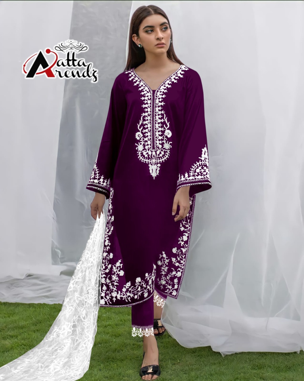 AATA TRENDZ 2702 WINE READYMADDE DEDSIGNER TUNIC WHOLESALER