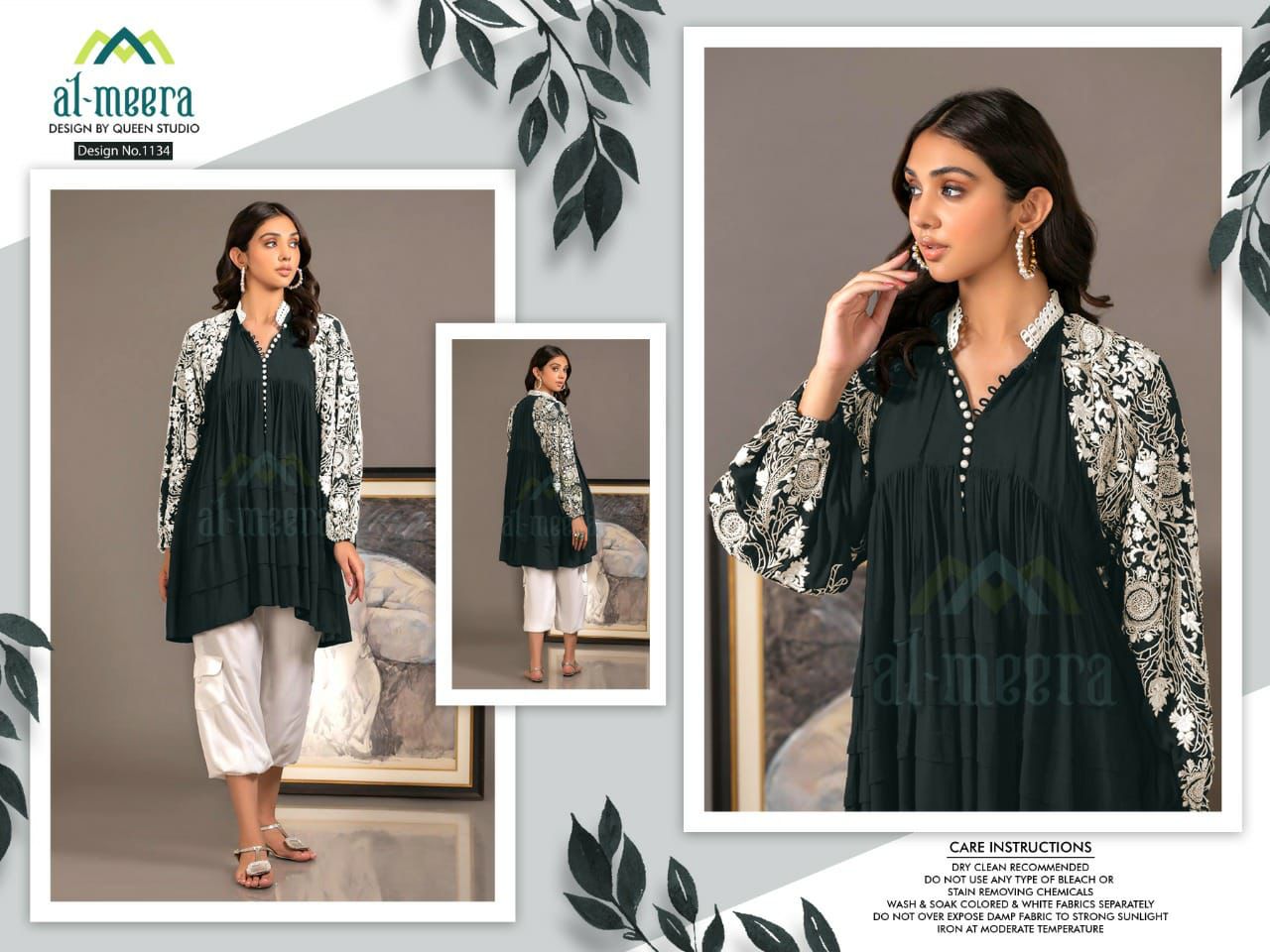 AL MEERA 1134 BLACK TUNIC READYMADE COLLECTION