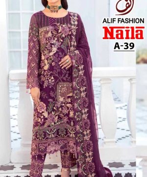 ALIF FASHION A 39 NAILA PAKISTANI SALWAR KAMEEZ WHOLESALER