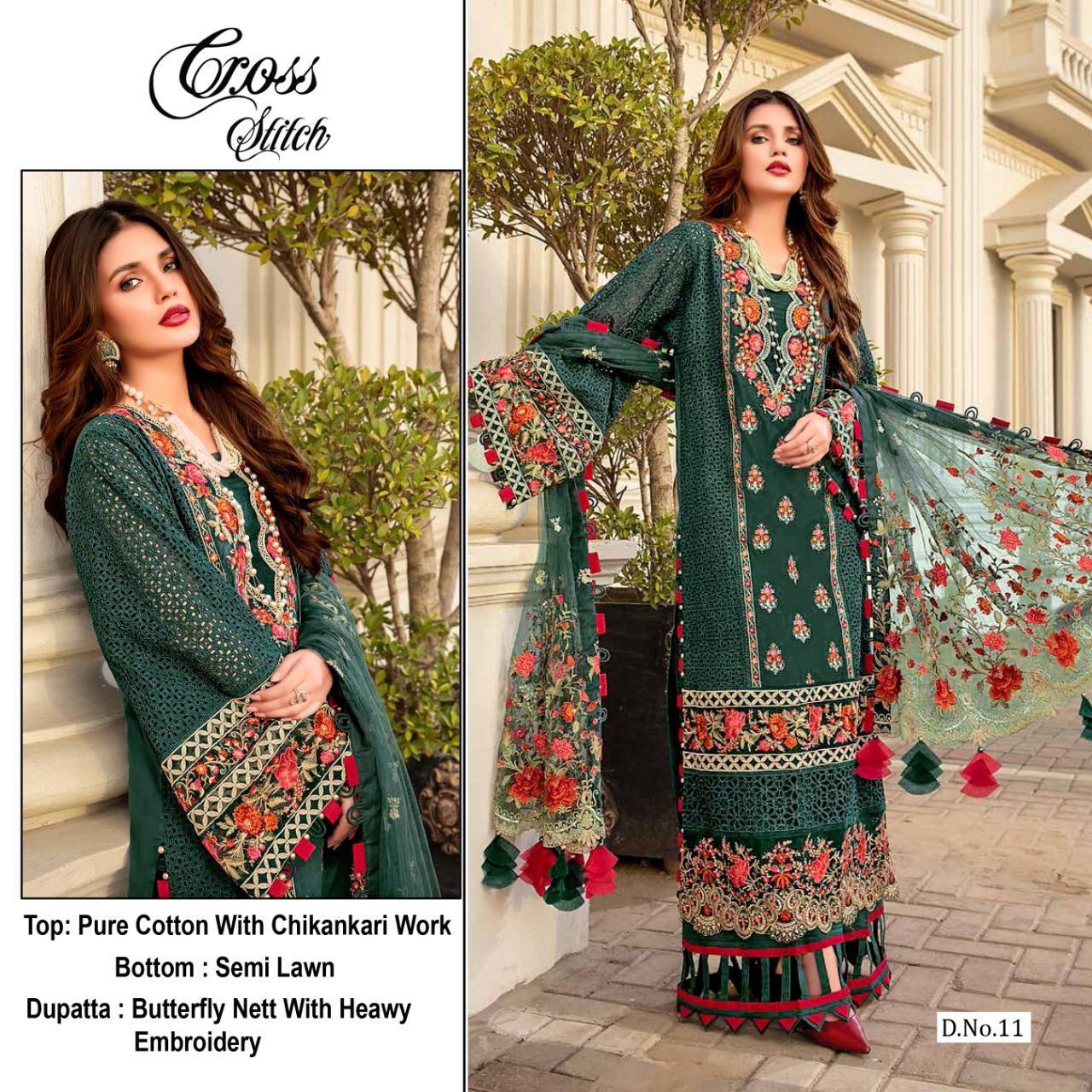 CROSS STITCH 11 PAKISTANI SALWAR KAMEEZ WHOLESALER