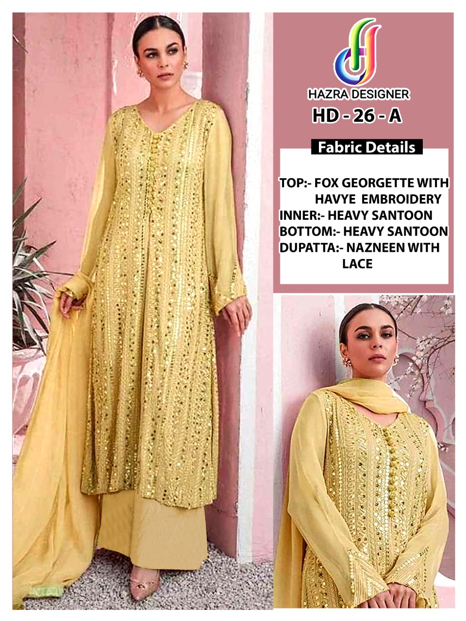 HAZRA DESIGNER HD 26 A PAKISTANI SALWAR KAMEEZ WHOLESALER