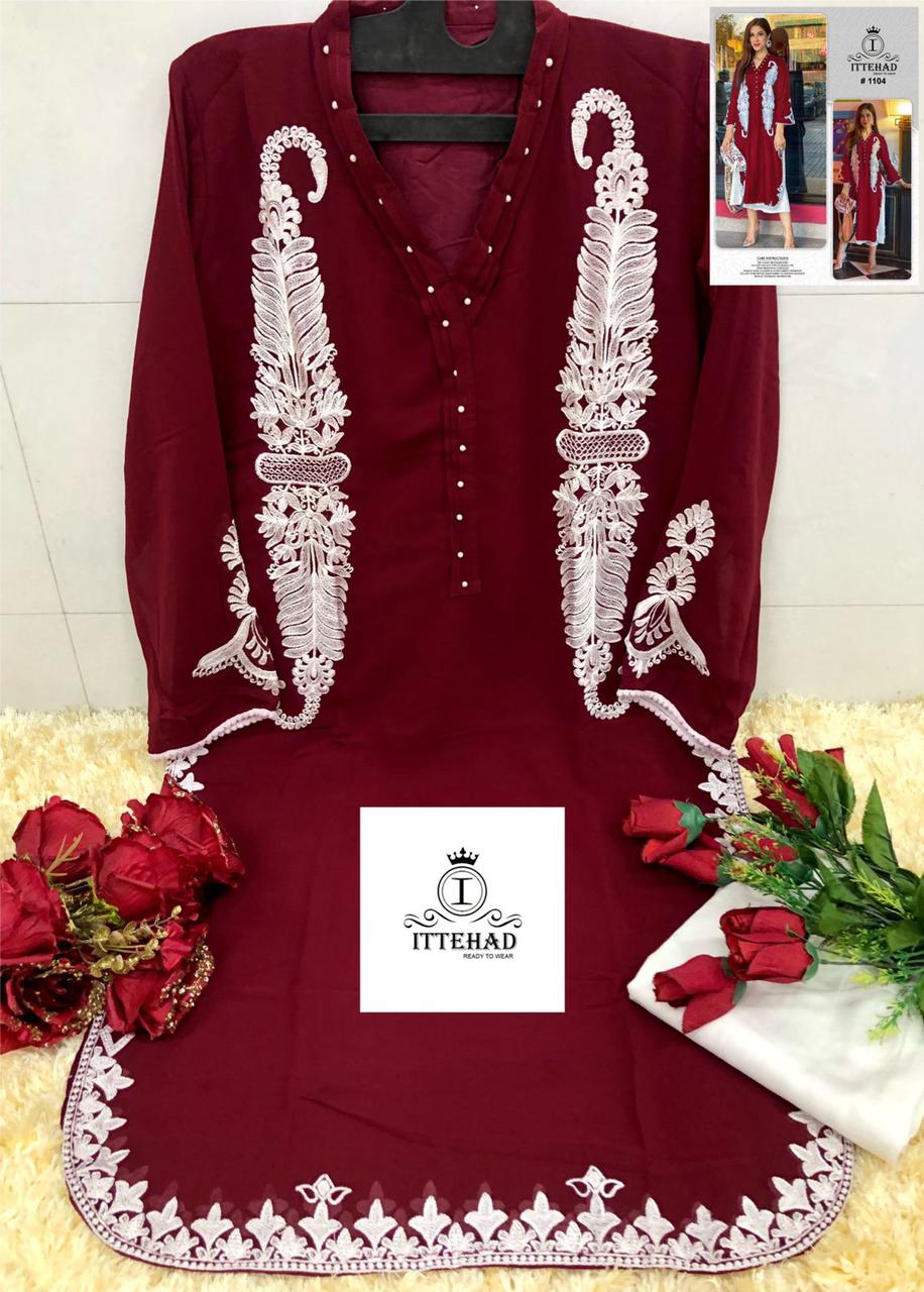 ITTEHAD 1104 PINK READYMADE TUNIC COLLECTION