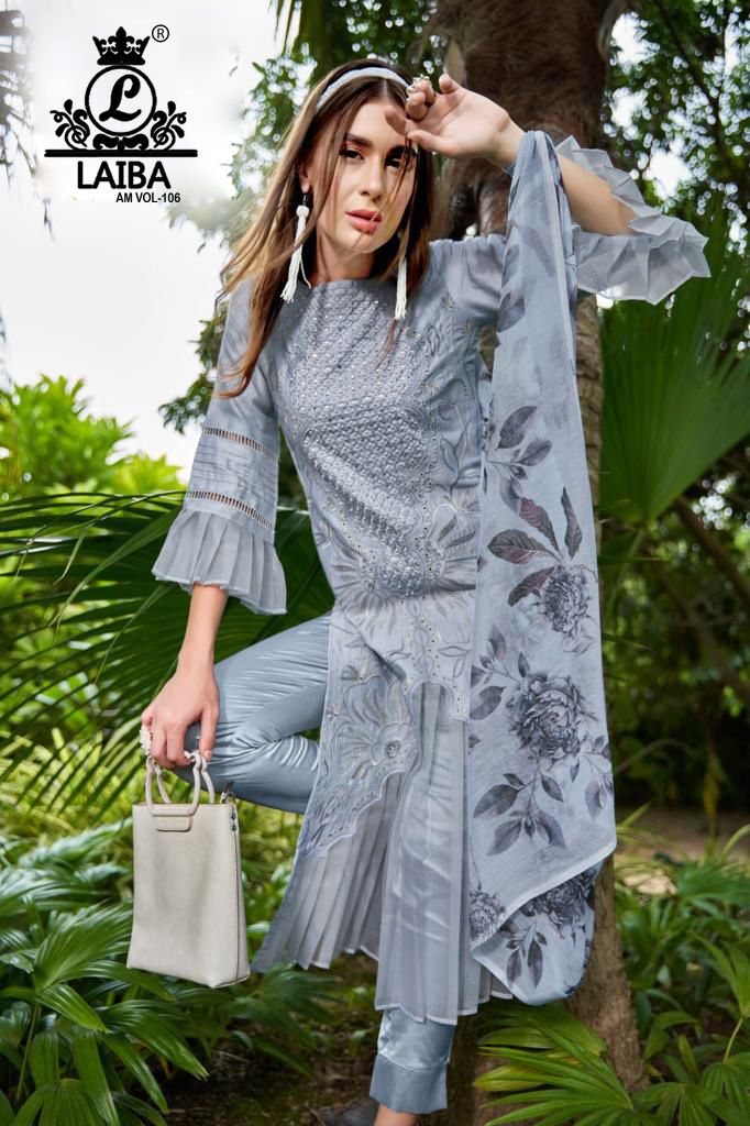 LAIBA AM VOL 106 GREY READYMADE COLLECTION