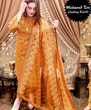 MEHMOOD TEX M 01 YELLOW SALWAR KAMEEZ WHOLESALER