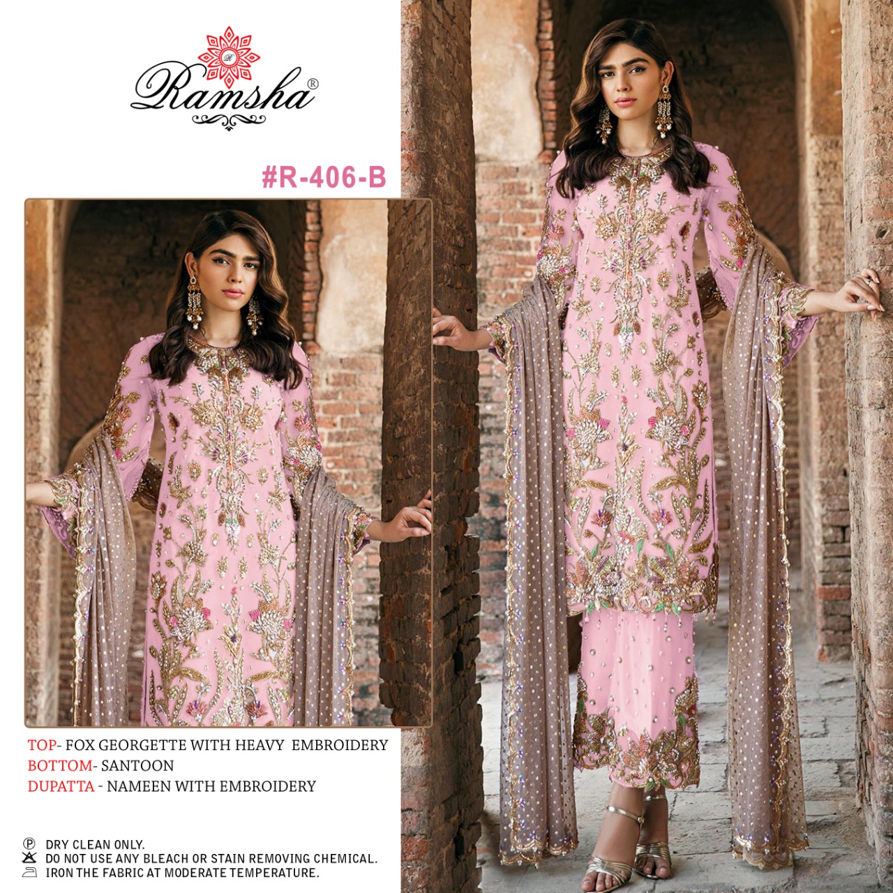 RAMSHA 406 B PAKISTANI SALWAR KAMEEZ WHOLESALER