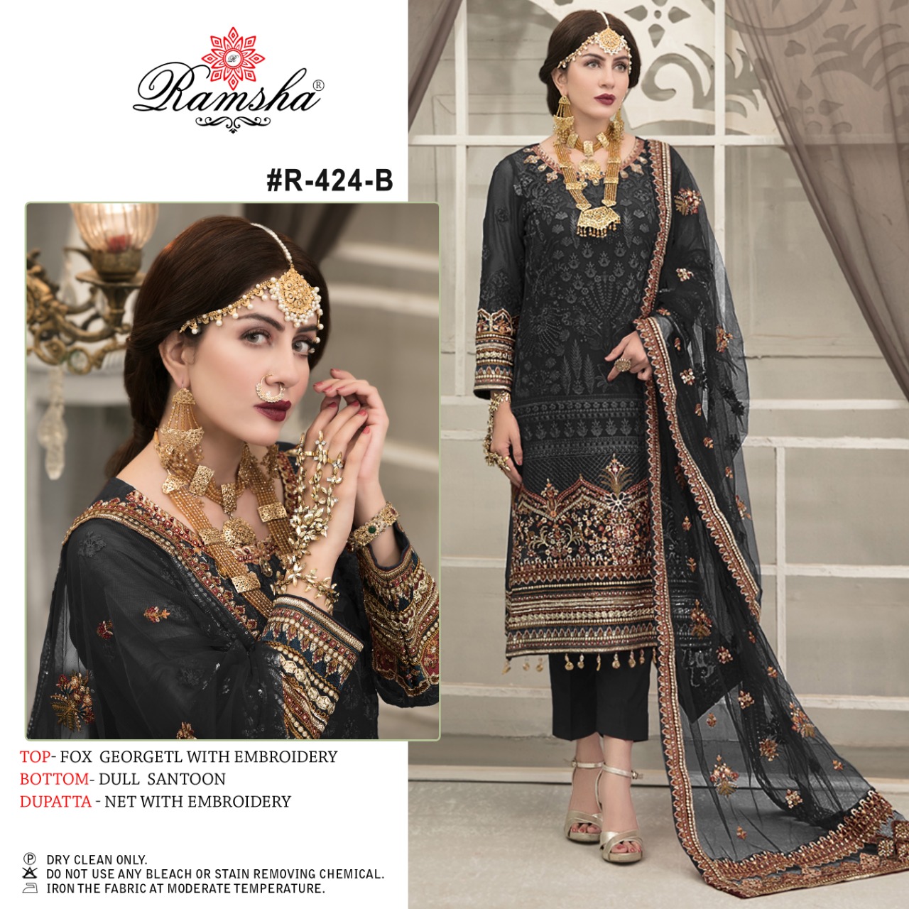 RAMSHA 424 B PAKISTANI SALWAR KAMEEZ WHOLESALER