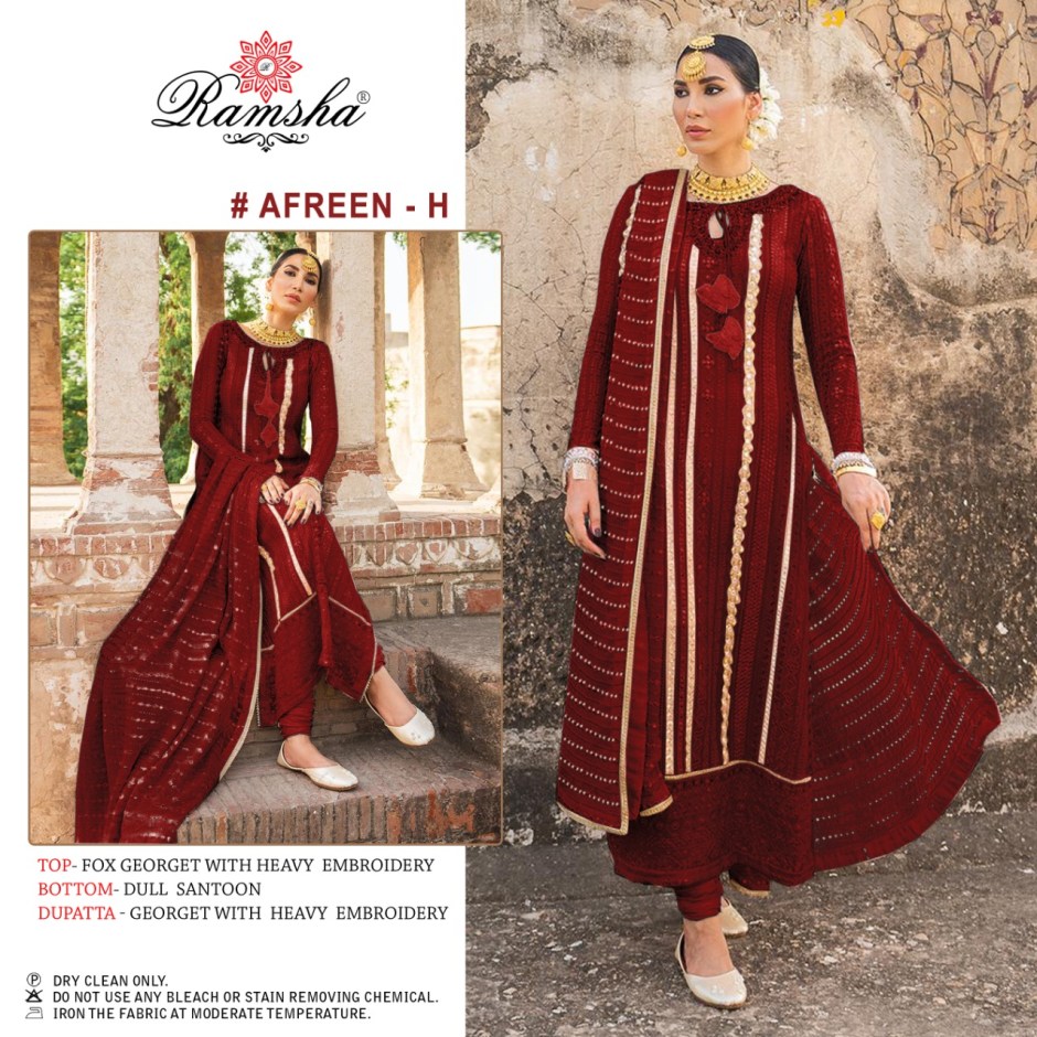 RAMSHA AFREEN H PAKISTANI SALWAR KAMEEZ WHOLESALER