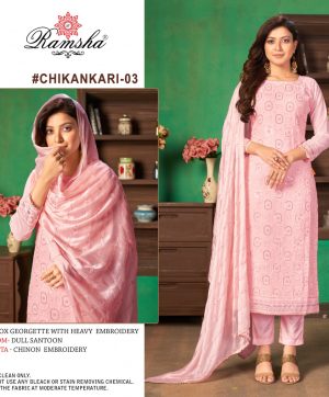 RAMSHA CHIKANKARI 03 SALWAR KAMEEZ WHOLESALER