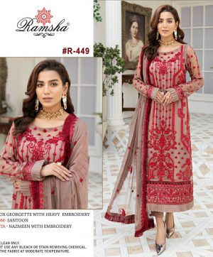 RAMSHA R 449 PAKISTANI SALWAR KAMEEZ WHOLESALER