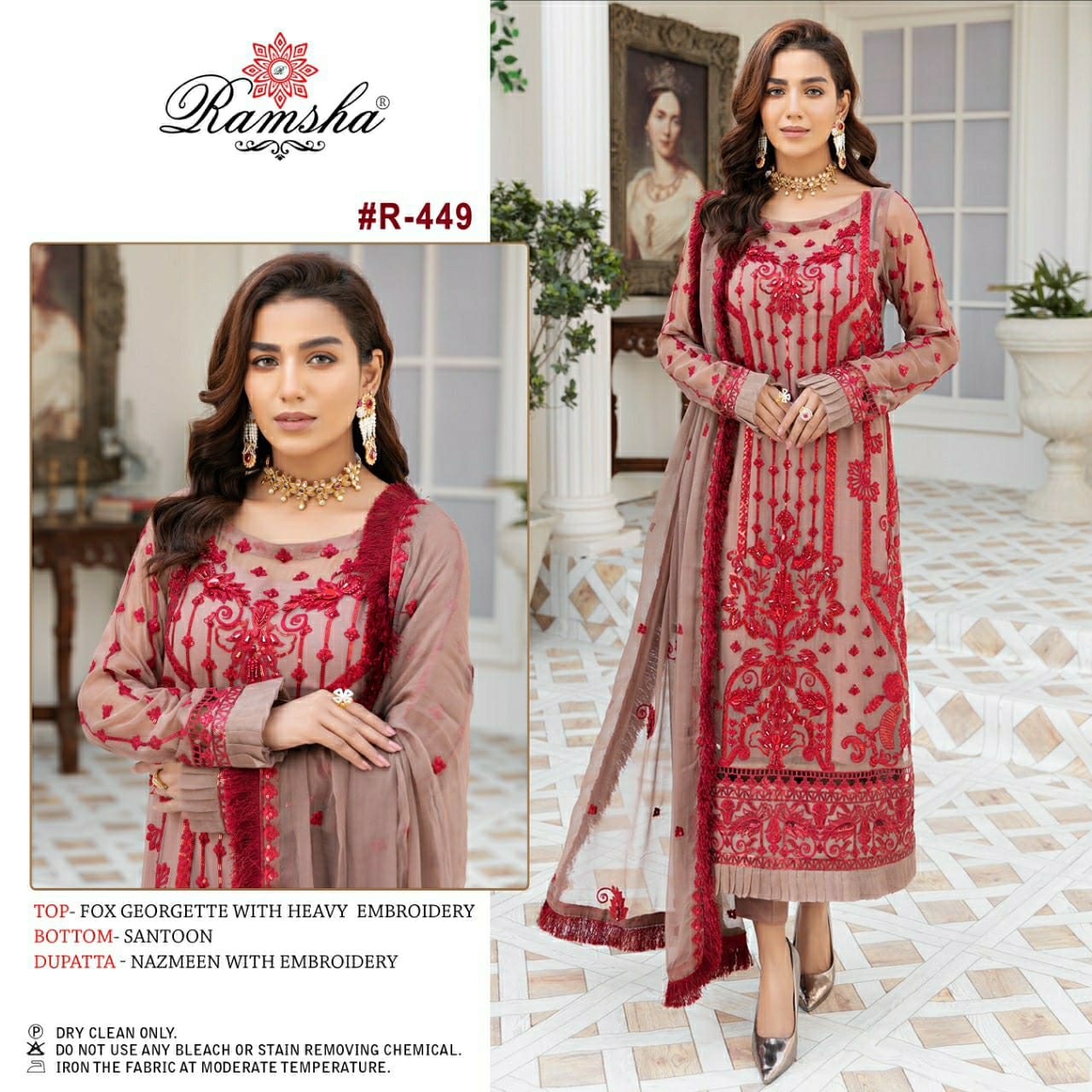 RAMSHA R 449 PAKISTANI SALWAR KAMEEZ WHOLESALER