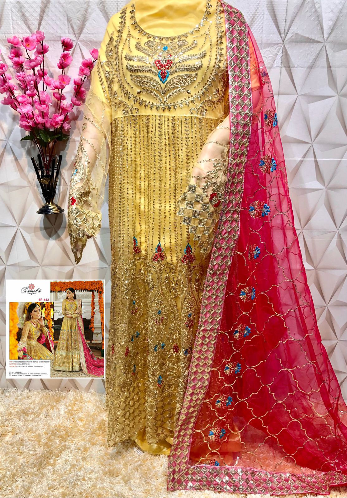 RAMSHA R 482 PAKISTANI SALWAR KAMEEZ WHOLESALER