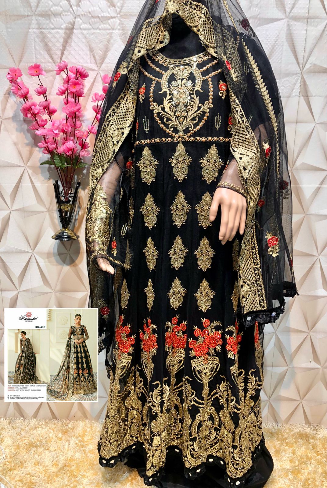 RAMSHA R 483 PAKISTANI SALWAR KAMEEZ WHOLESALER