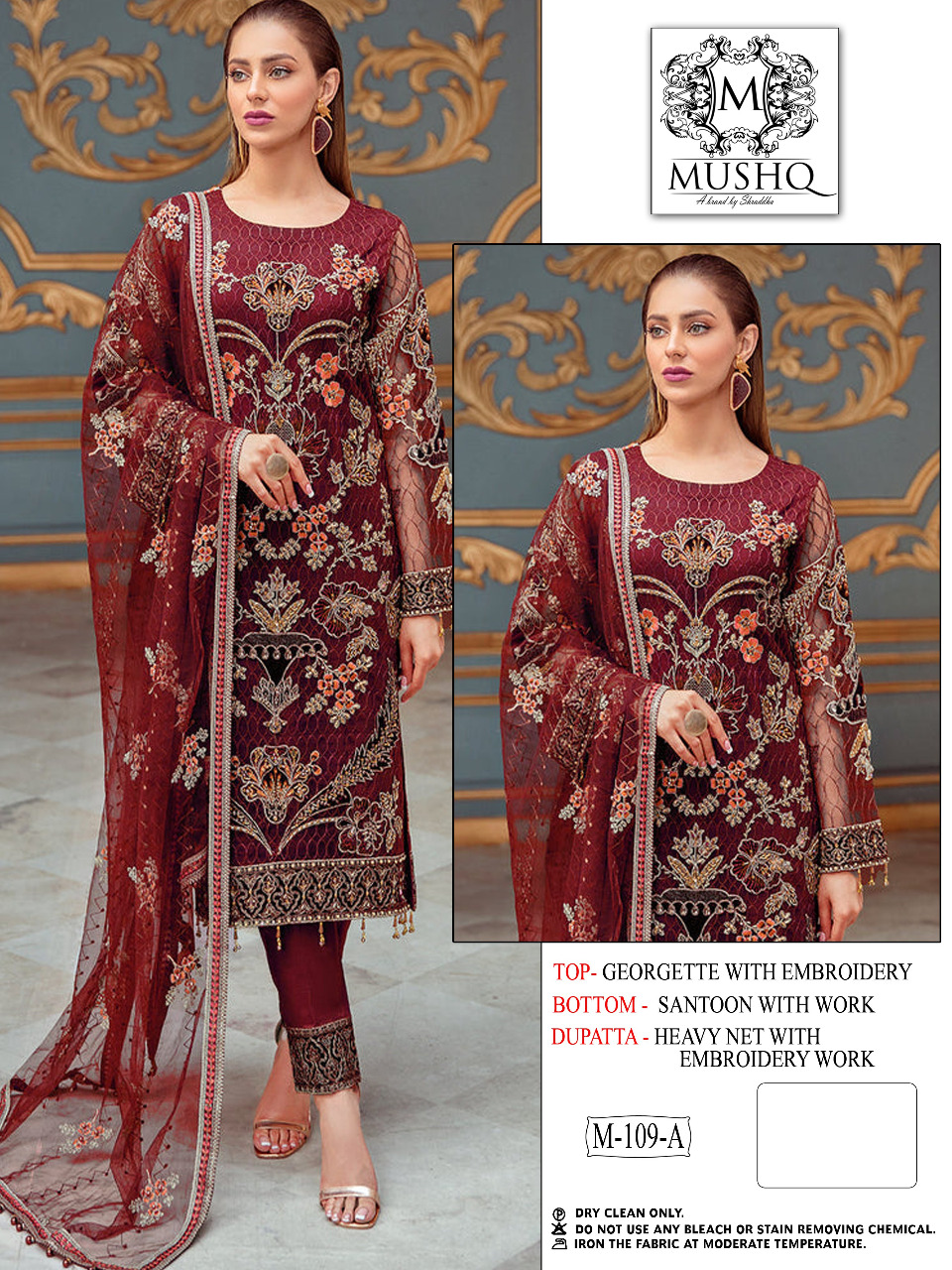 SHRADDHA M 109 A MUSHQ PAKISTANI SALWAR KAMEEZ WHOLESALER