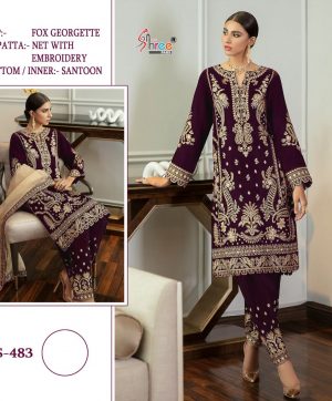 SHREE FABS S 483 PAKISTANI SALWAR KAMEEZ WHOLESALER