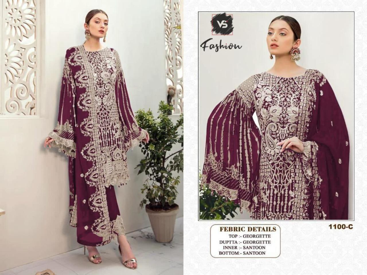 VS FASHION 1100 C PAKISTANI SALWAR KAMEEZ WHOLESALER