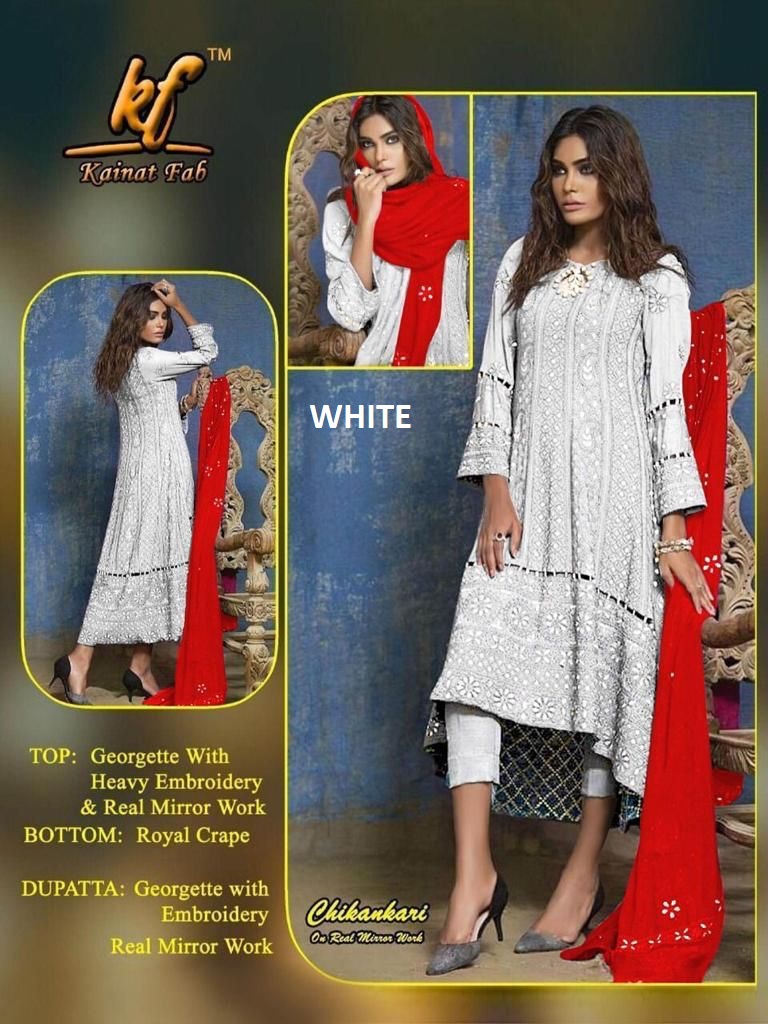 VS FASHION WHITE CHIKANKARI PAKISTANI SALWAR KAMEEZ WHOLESALER