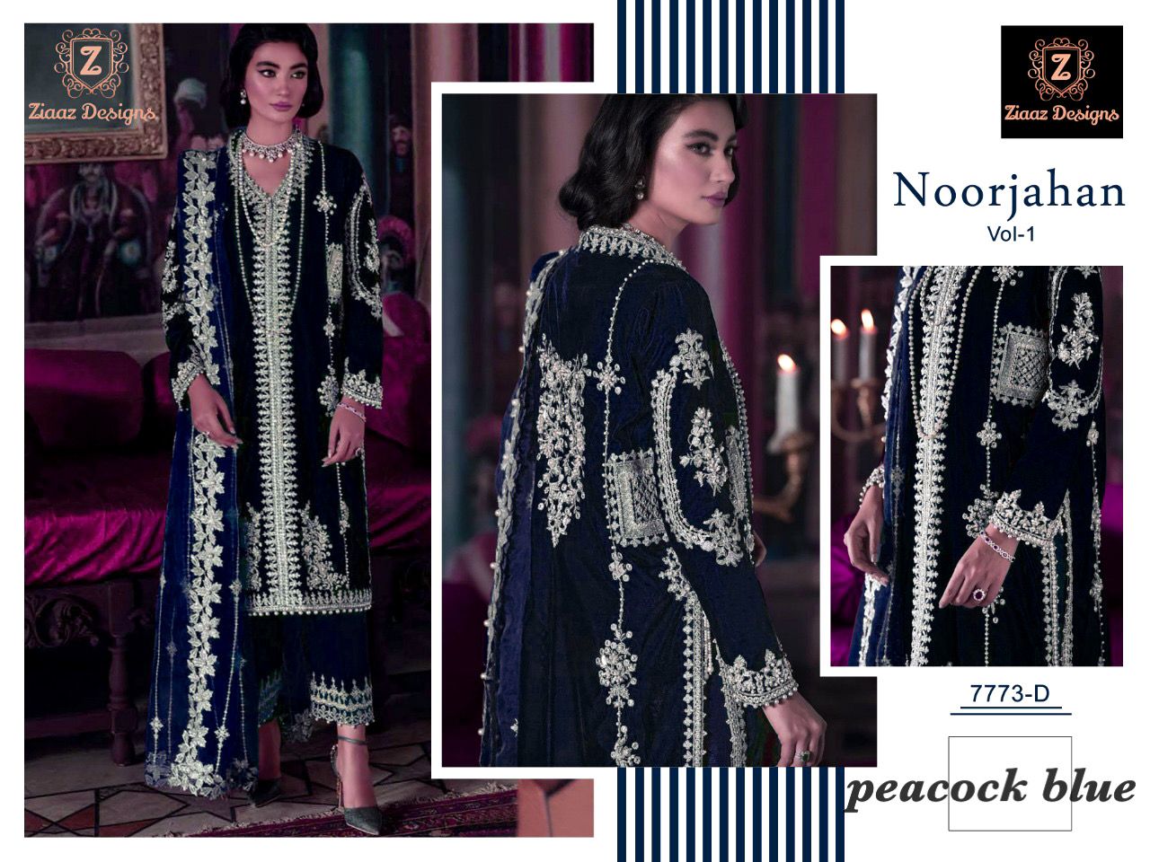 ZIAAZ 7773 D NOORJAHAN VOL 1 SALWAR KAMEEZ WHOLESALER