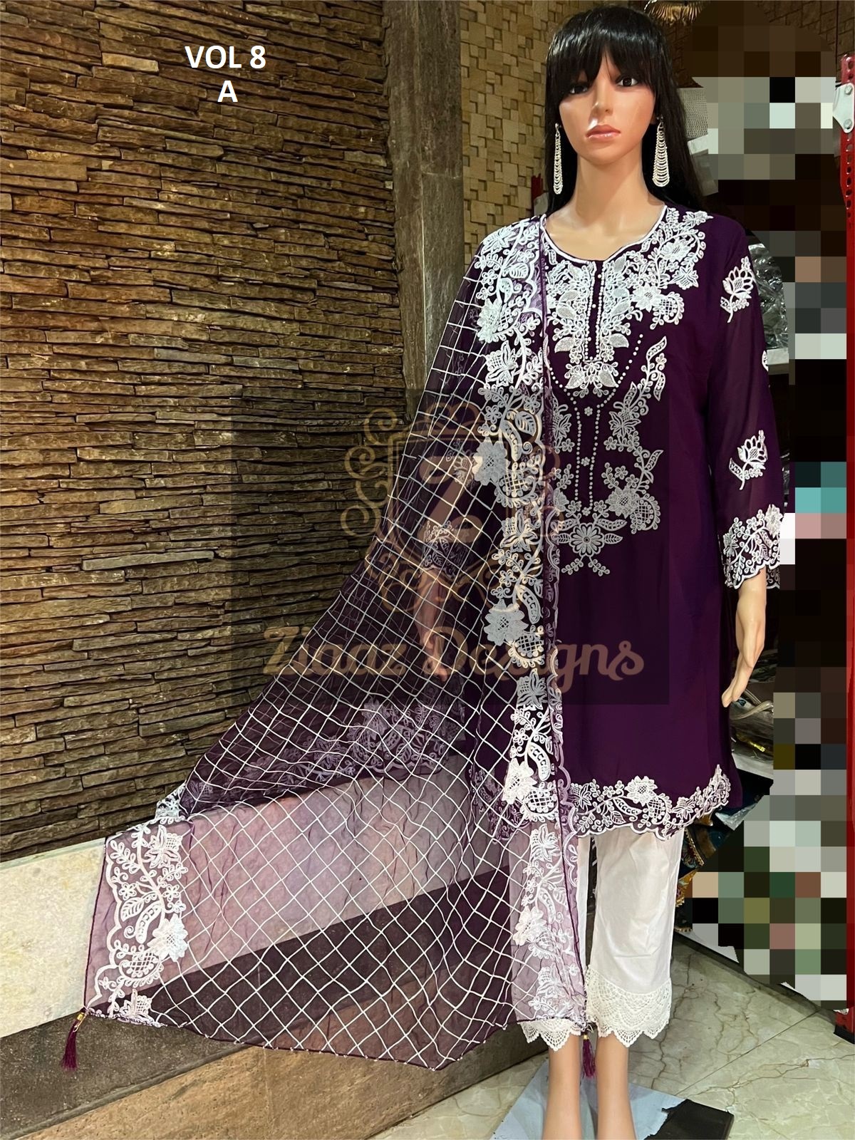 ZIAAZ DESIGNS VOL 8 A PURPEL READYMADE COLLECTION