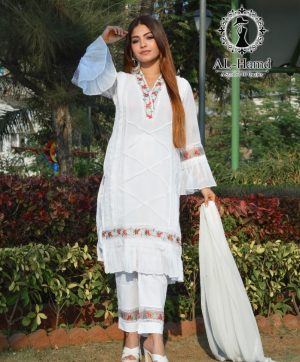 AL HAMD 1103 WHITE READYMADE TUNIC COLLECTION