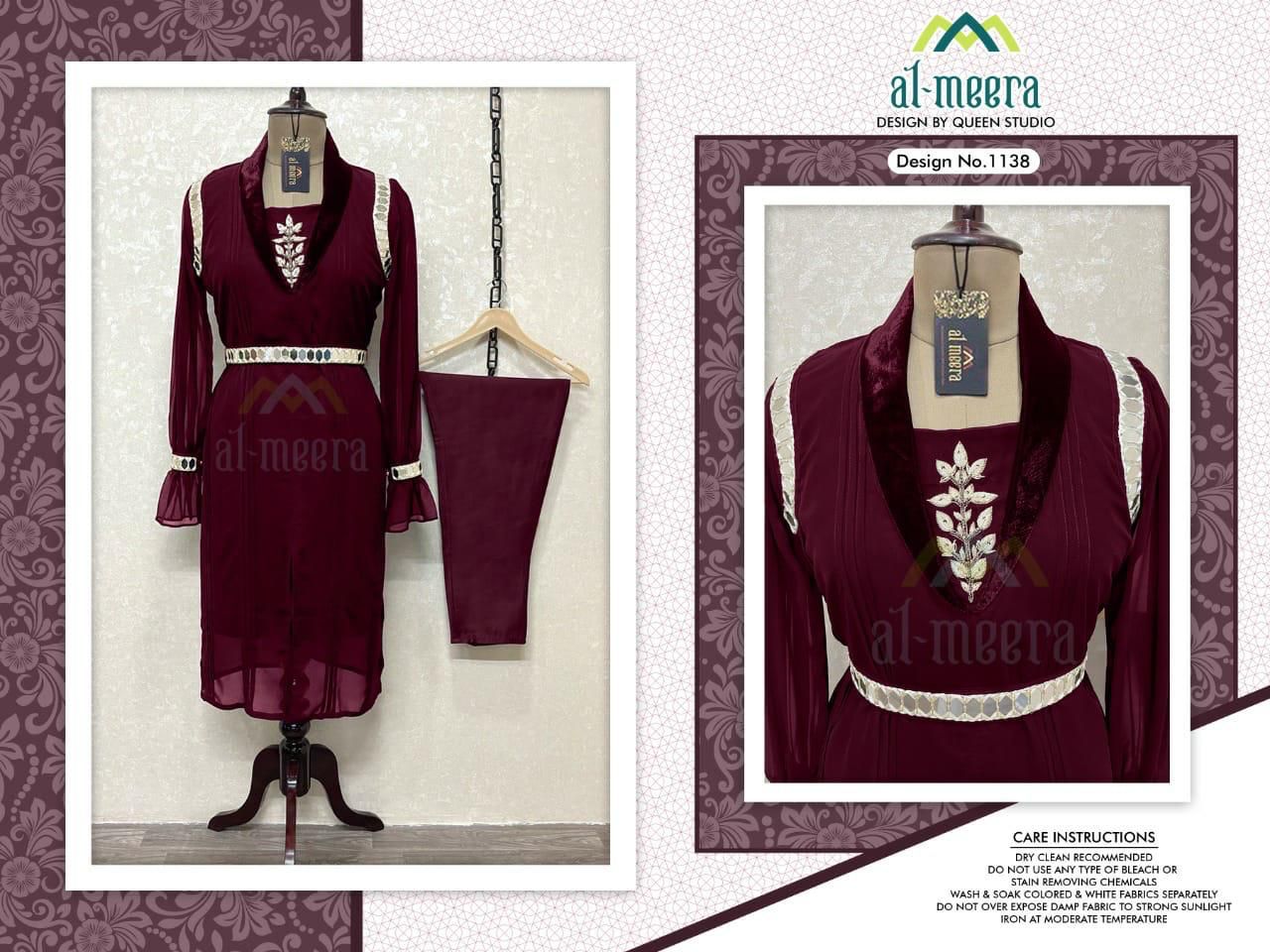 AL MEERA 1138 CHERRY READYMADE TUNIC COLLECTION