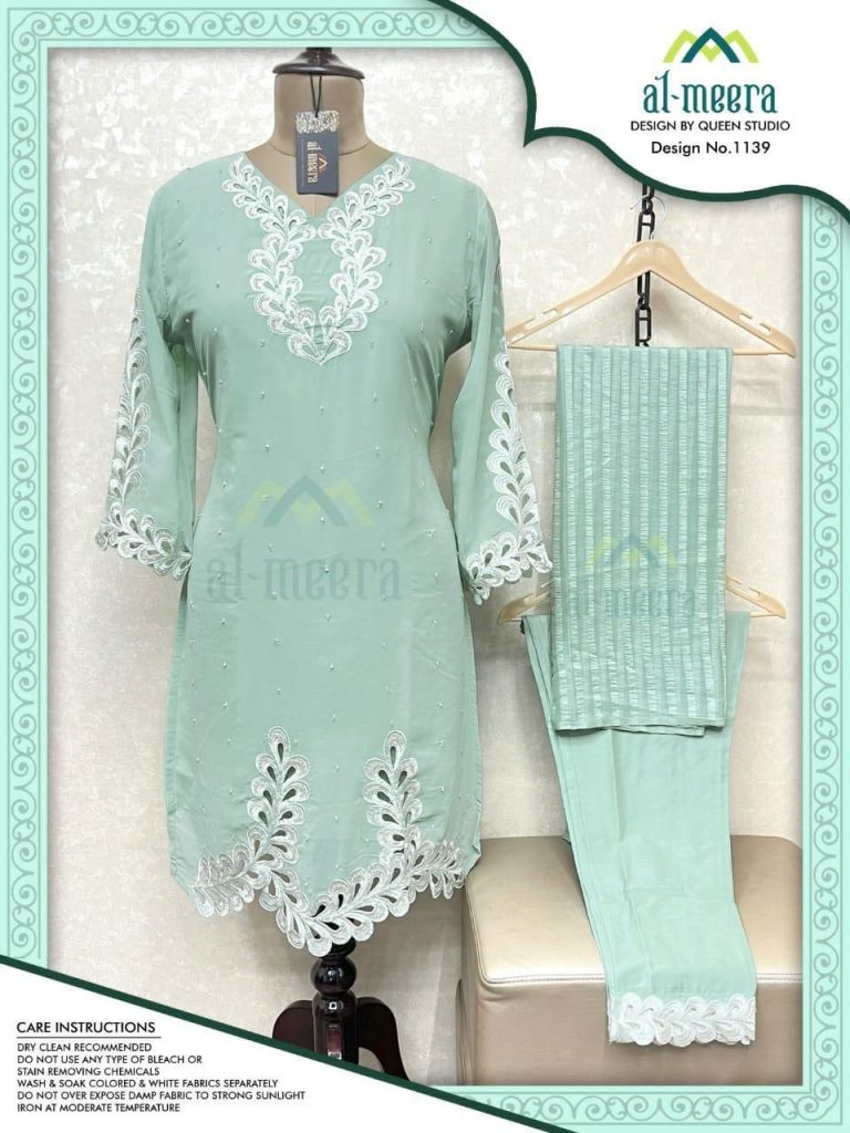 AL MEERA 1139 C GREEN READYMADE TUNIC COLLECTION